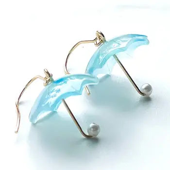 Dixie Bliss Blue Umbrella Earrings