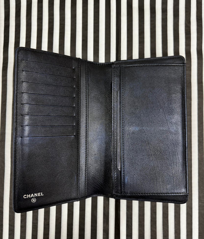 Chanel Blue Quilted Yen Long Wallet