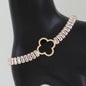 Crystal Beaded Open Clover Bracelet