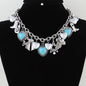 Multi Antique Heart Charms Necklace